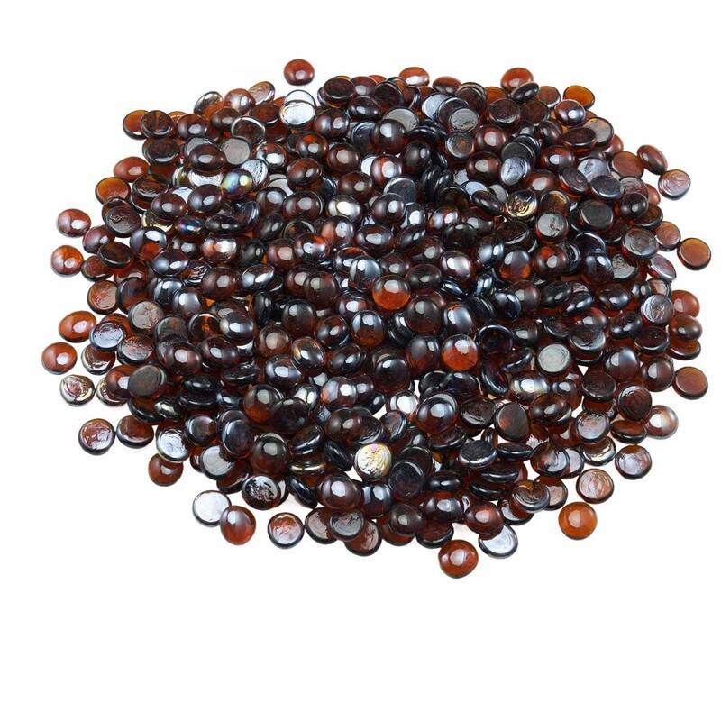 Rich Amber Fireproof Glass Beads 3/4 Inch Heat Resistant for Fire Pits - 3/4 inch