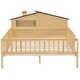 preview thumbnail 12 of 22, Full Size Wood Platform Kids Bed with House-Shaped Headboard, LED Light & Built-in Storage, Finish with Guardrails, Natural