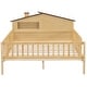 preview thumbnail 12 of 22, Full Wood Platform Bed with House Headboard, LED & Built-in Storage, Natural