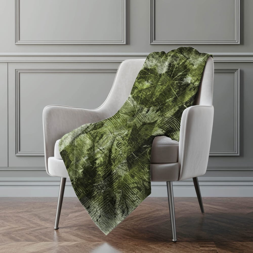 Premium Machine Washable Floral Abstract Sherpa Throw Blanket