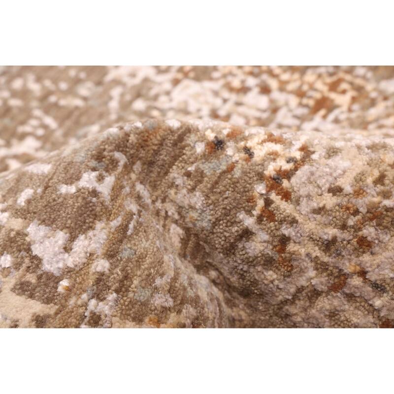 ECARPETGALLERY Hand-knotted Legacy Taupe Silk, Wool Rug - 2'5 x 10'3