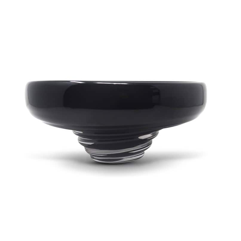 10.75"D Glass Centerpiece Bowl with Black Strokes