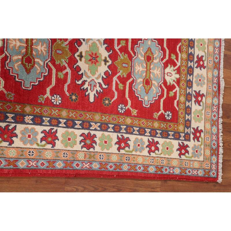Traditional Red Kazak Accent Rug Hand-Knotted Oriental Wool Carpet - 2'9" x 4'2"
