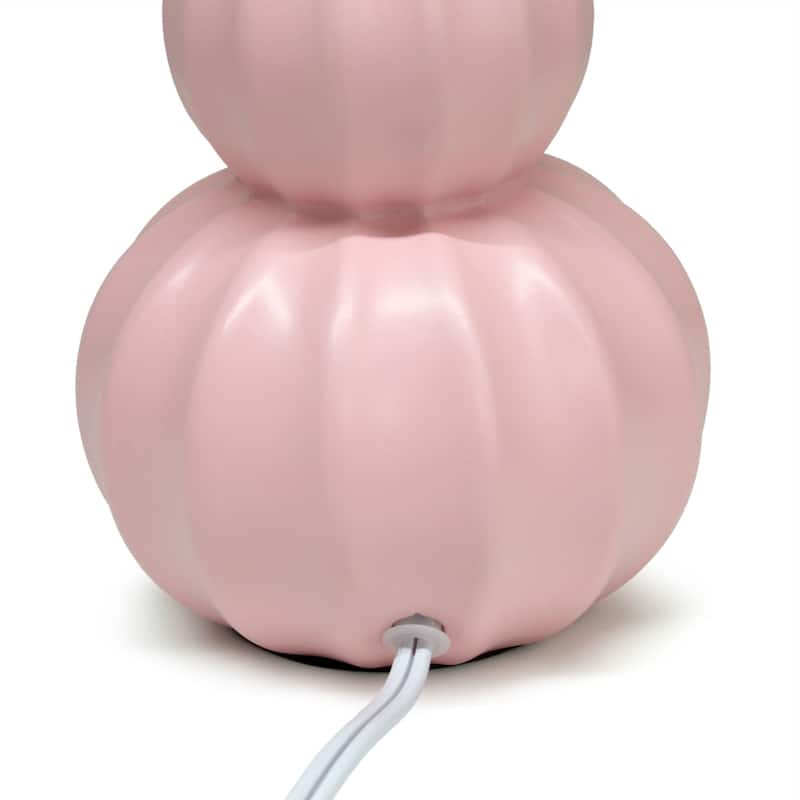 Double Gourd Ceramic Table Lamp with Fabric Shade - 6 x 6 x 13 in. (L x W x H)