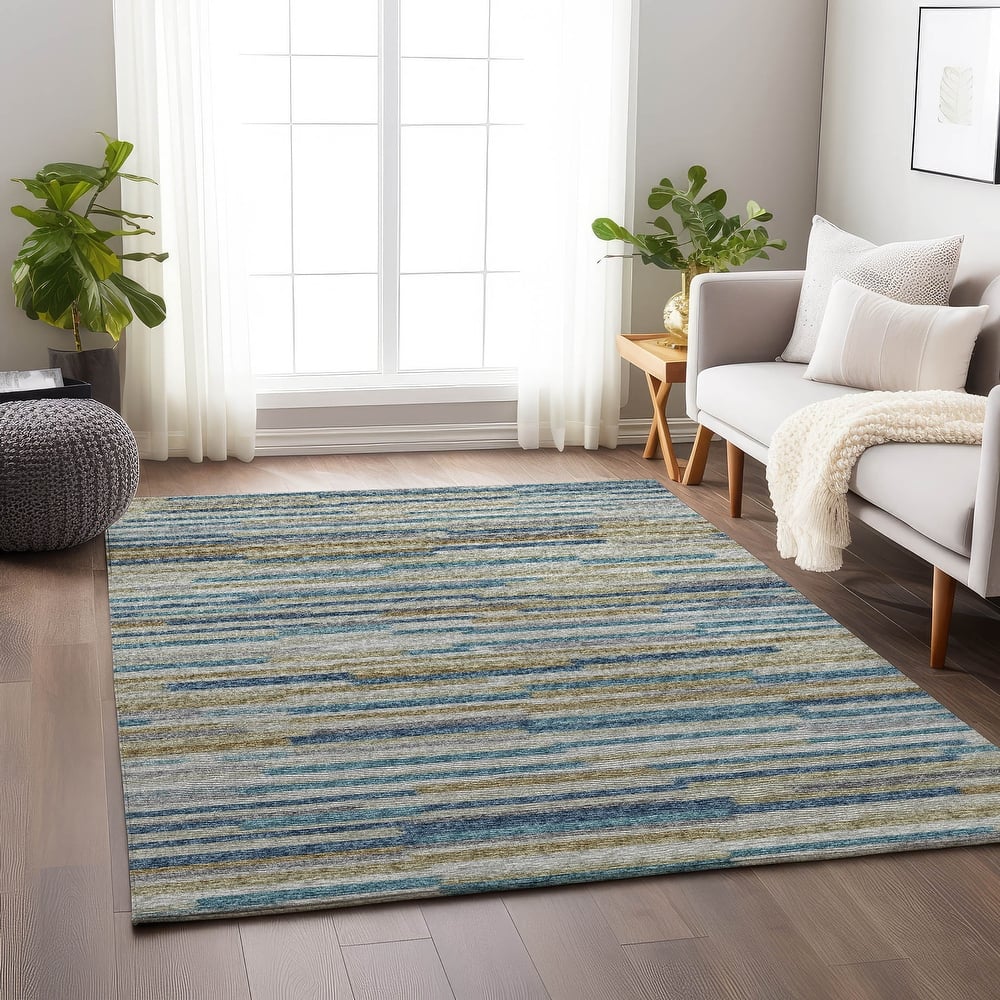 Premium Washable Super Soft Contemporary Stripes Mayfield Rug