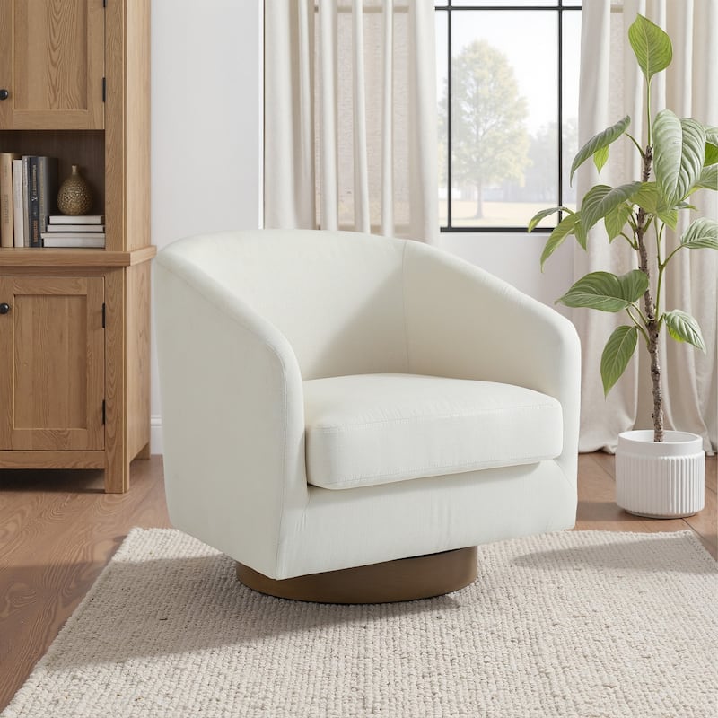 UIXE 31" W Swivel Round Barrel Chair Accent Chairs