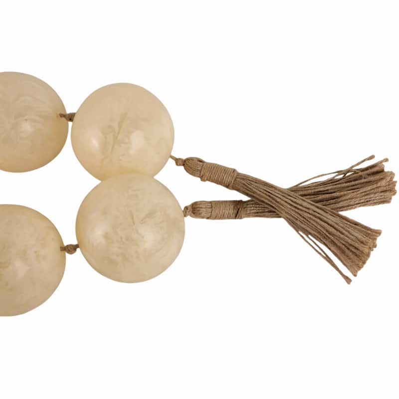 Decorative Bead Strand with Resin Spheres and Woven Jute Tassels - 46" x 3" x 3"