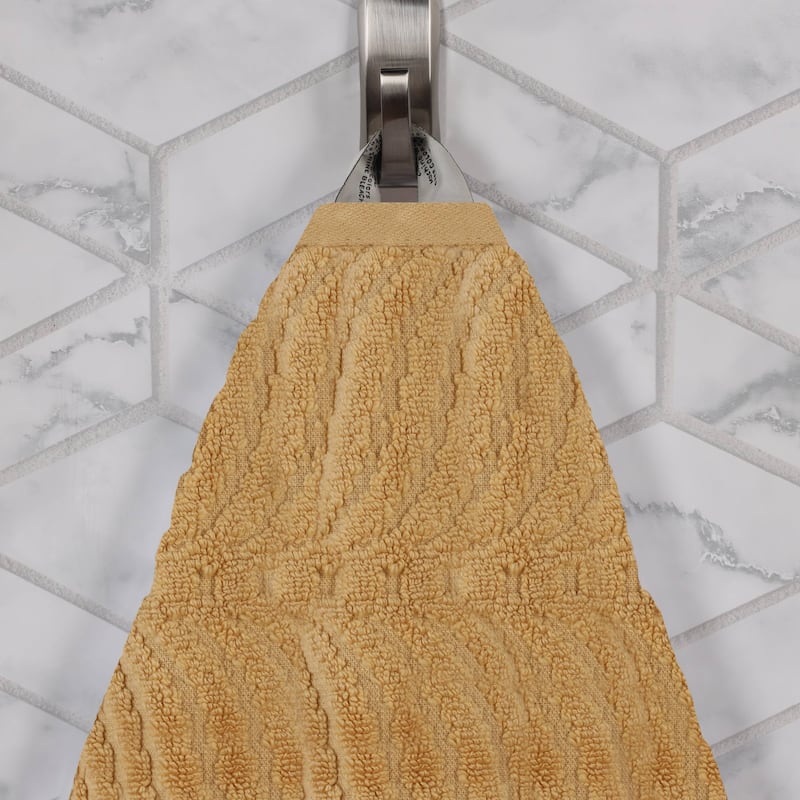 Superior Chevron Zero Twist Solid and Jacquard Cotton 9 Piece Towel Set