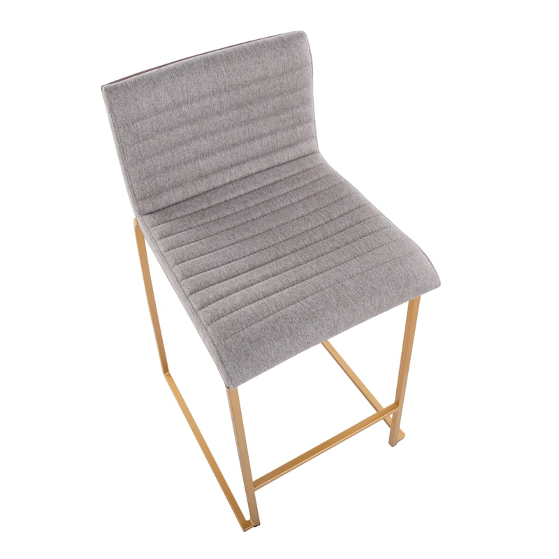 Silver Orchid Magda 26" Fixed-Height Upholstered Counter Stool (Set of 2)