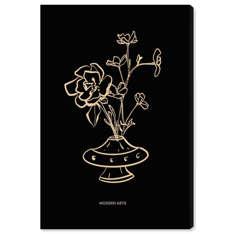 Wynwood Studio Canvas Floral and Botanical Add more Flowers Black and Modern & Contemporary Wall Art Canvas Print