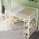 preview thumbnail 21 of 34, Full Size Metal Loft Bed with Small Wardrobe, L-shaped Built-in Desk, Storage Shelves & Storage Staircase, No Box Spring Needed