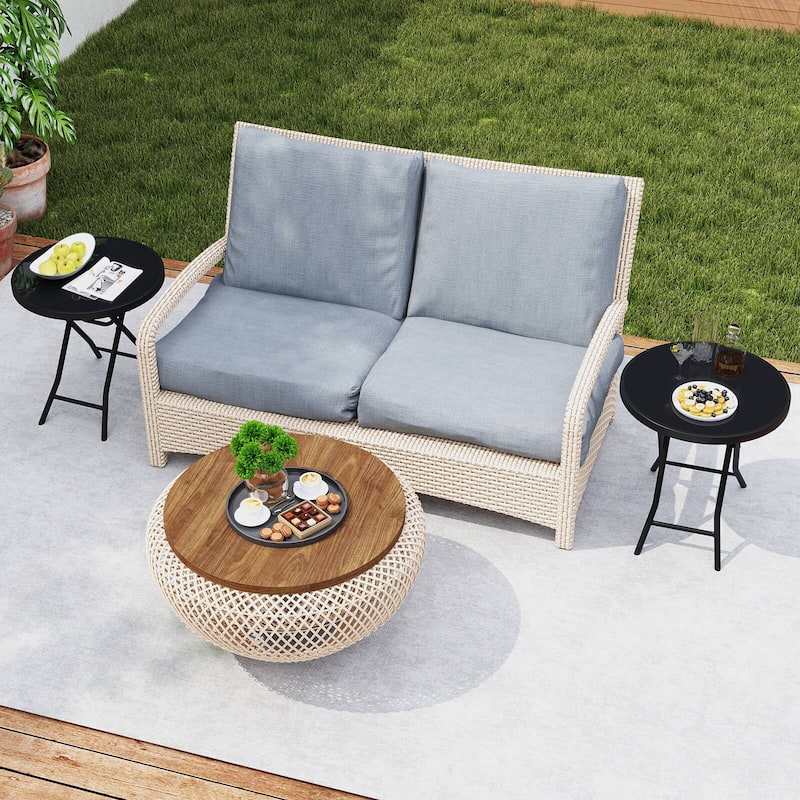 Costway 18" Folding Side Table Round Compact Coffee Table with - See Details