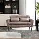 preview thumbnail 13 of 23, Classical Loveseat Small Sofa Small Mini Room Suede Couch Two-seater Armchairs with 2 Throw Pillows and Metal Legs