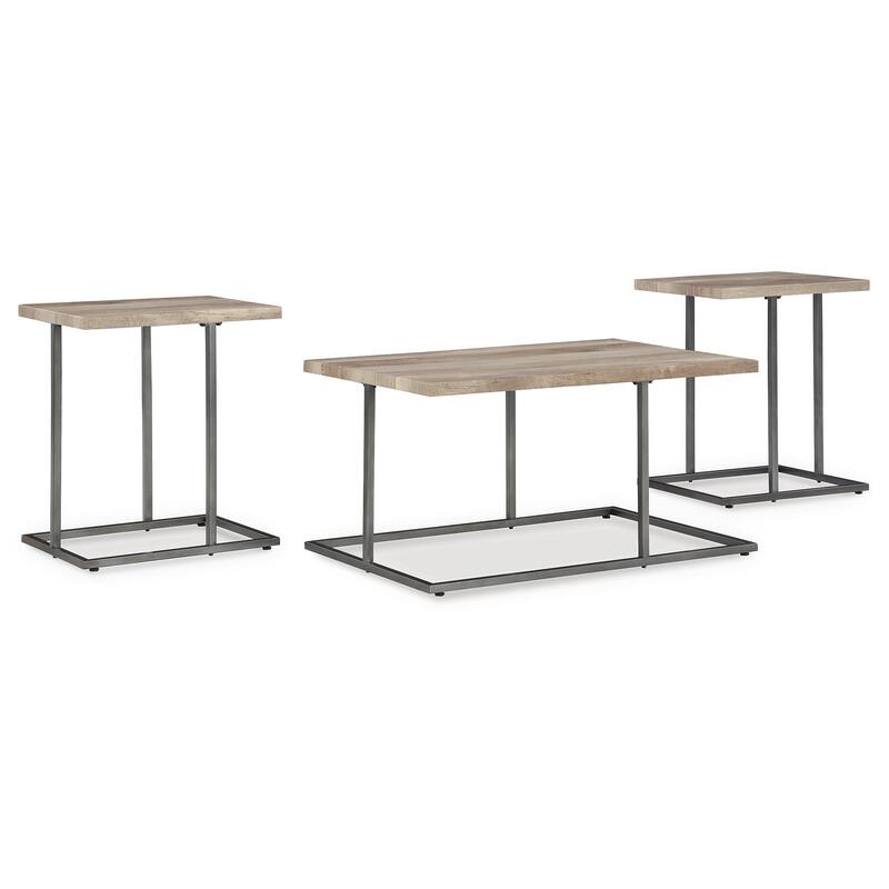 Signature Design by Ashley Albreane Brown/Black Table (Set of 3) - 36"W x 24"D x 19"H