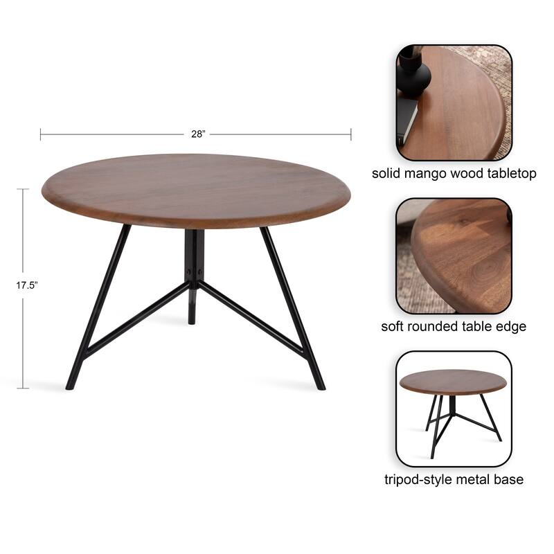 Kate and Laurel Pallson Round Wood Coffee Table