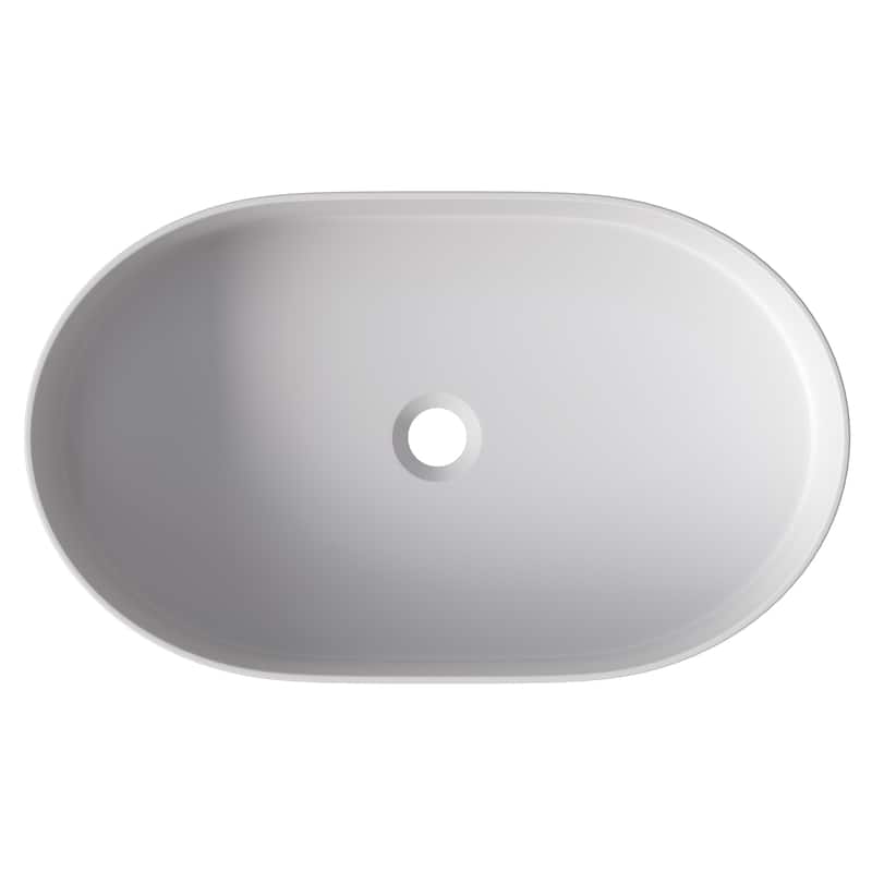 White Vessel Sink Oval Bathroom Sink, Ceramic Bathroom Above Counter Vanity Sink