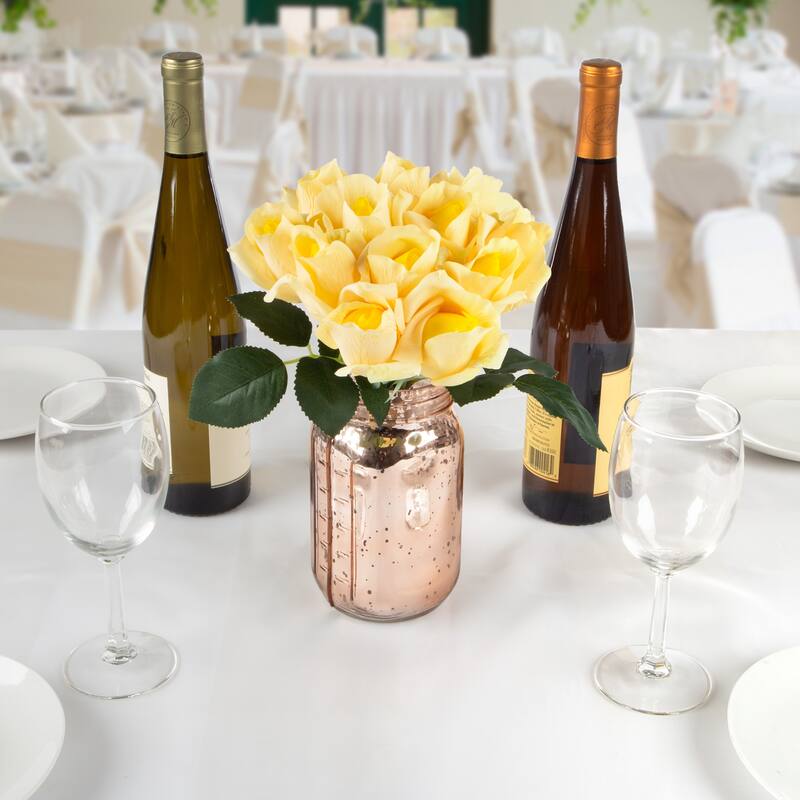 Pure Garden Rose Artificial Flowers, Yellow