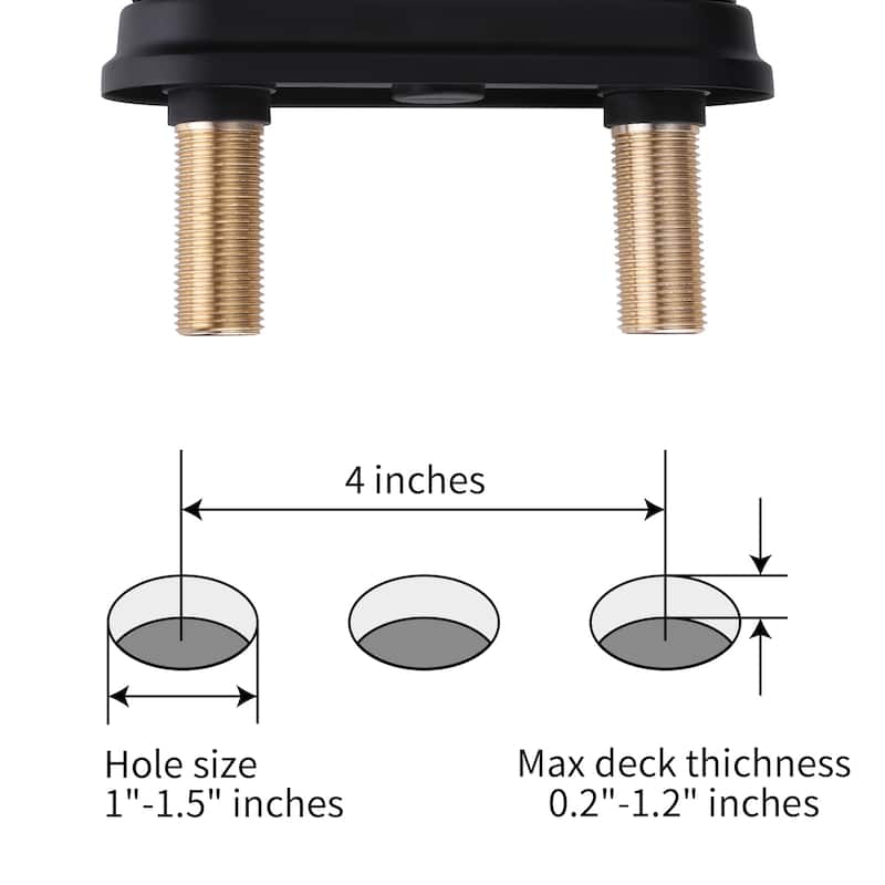 WOWOW 4 in. Centerset Double Handle Bathroom Faucet with Drain Kit Included