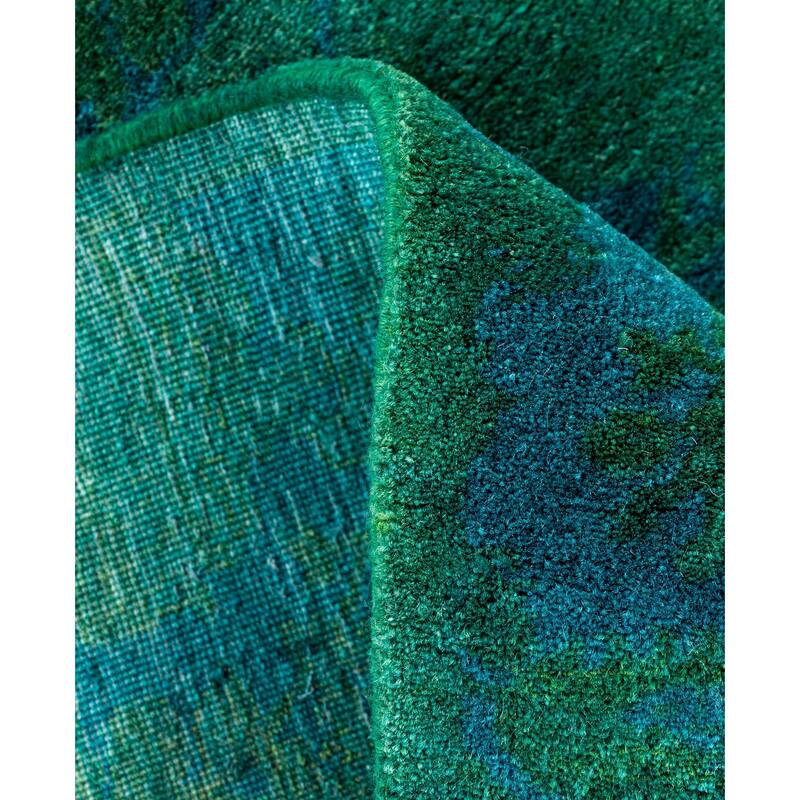 Overdyed One-of-a-Kind Hand-Knotted Area Rug - Green - 2' 9" x 4' 2"