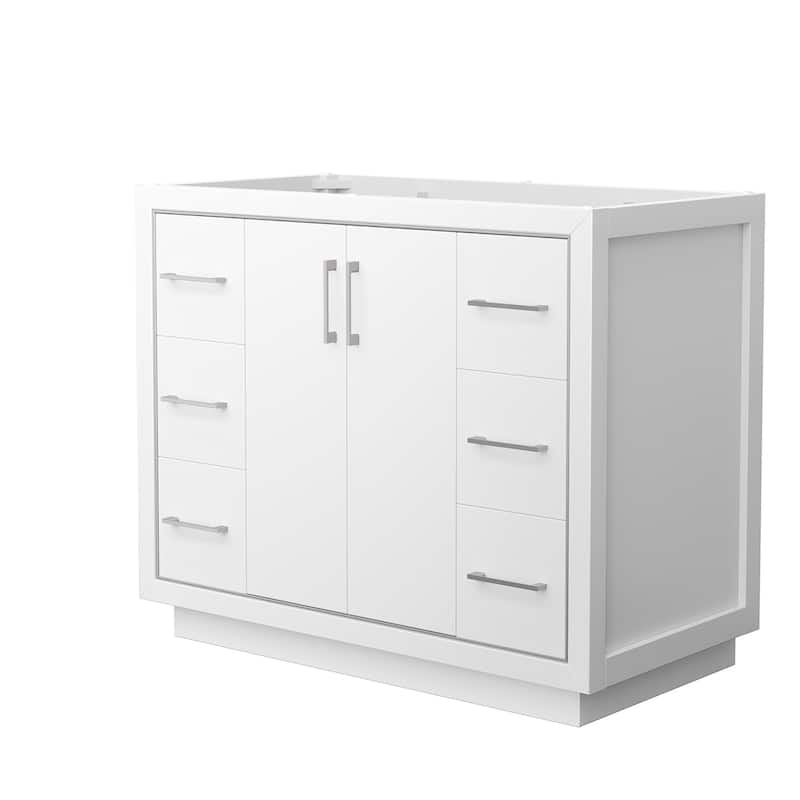 Wyndham Collection WCF1111-42S-CX-MXX Icon 42" Single Free Standing - White / Brushed Nickel Hardware