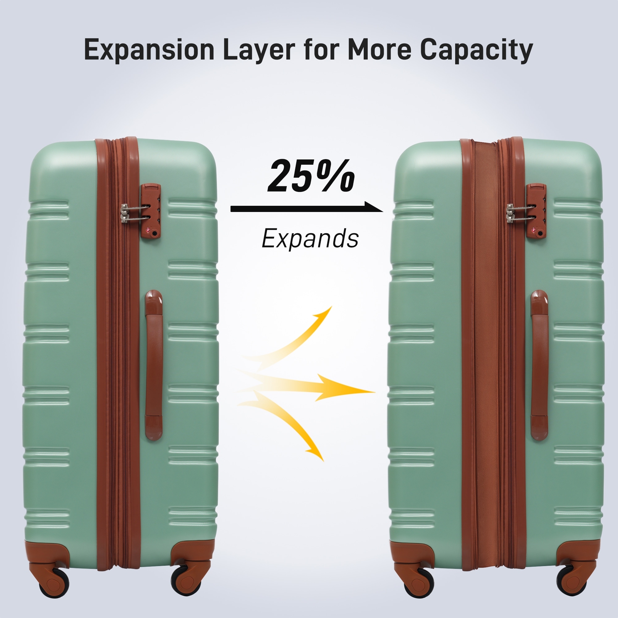 Green suitcase set online