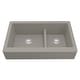 preview thumbnail 43 of 56, Karran Retrofit Apron-Front Quartz Double Bowl Kitchen Sink Concrete