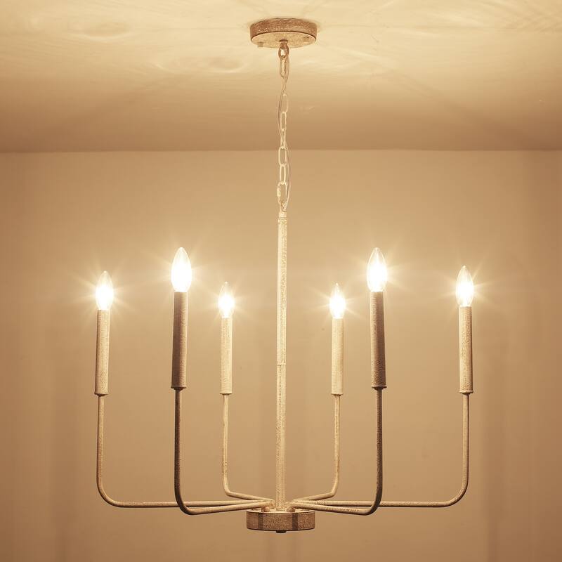 6-Light W26.18" x H66.92" Candle Chandelier for Living Room Kitchen Island