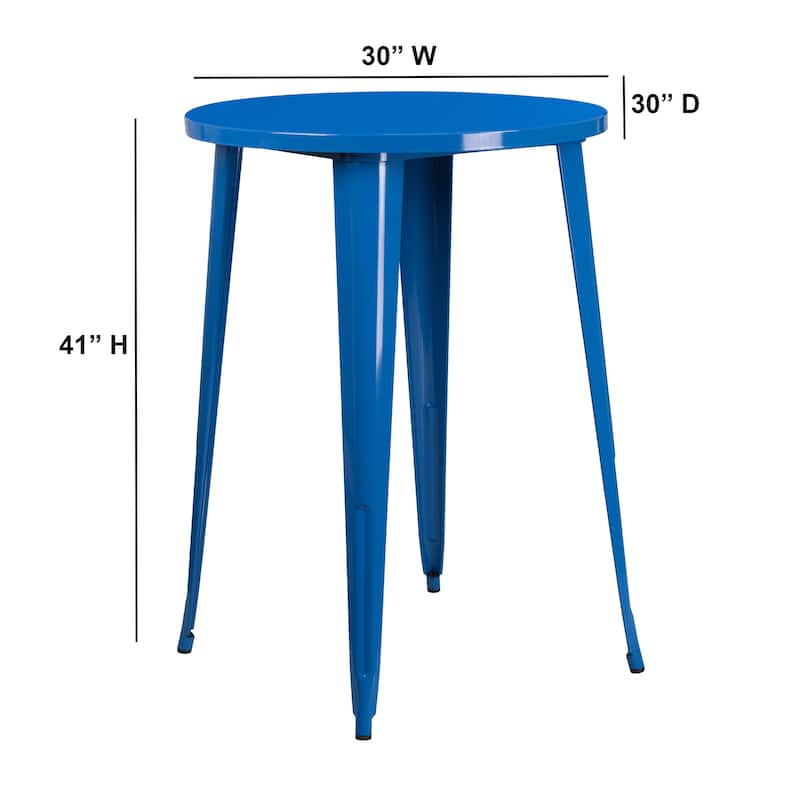 30'' Round Metal Indoor-Outdoor Bar Height Table