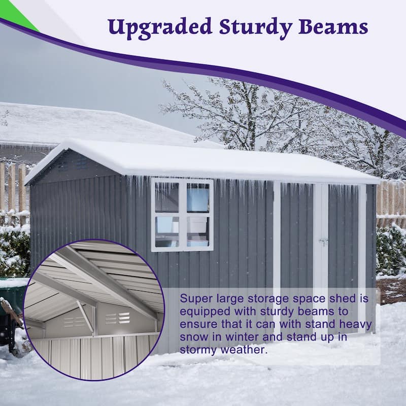 GDFStudio - Lucas All-Weather 6x4 ft Outdoor Storage Shed with Robust Construction and Easy Assembly