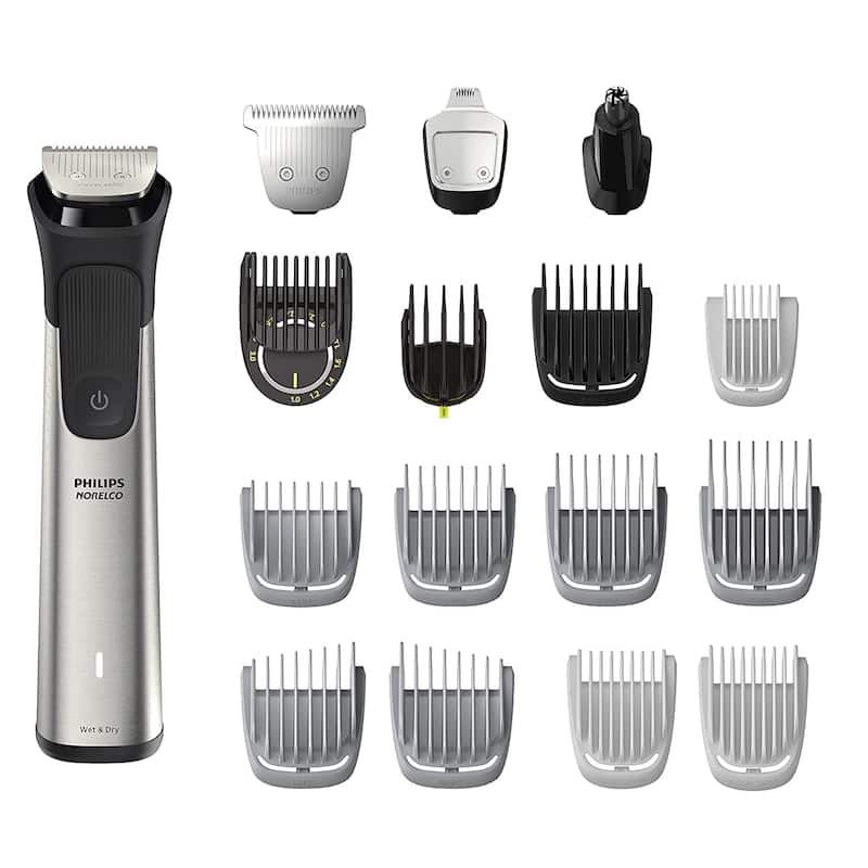 Multigroom Series 7000, Mens Grooming Kit with Trimmer for Beard, Head, Hair, Body, and Face - NO BLADE OIL NEEDED - Stainless Steel