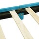 preview thumbnail 9 of 10, Twin Size Bed Frame with Cloud-Shaped Headboard & Embedded Light Stripe, Velvet Upholstered Platform Bed with Slat Support, Blue
