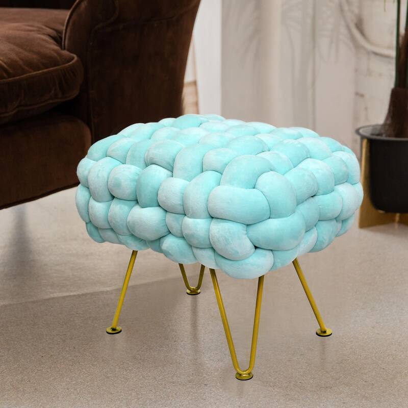 Velvet Pouf Stool 27"x20"x20"