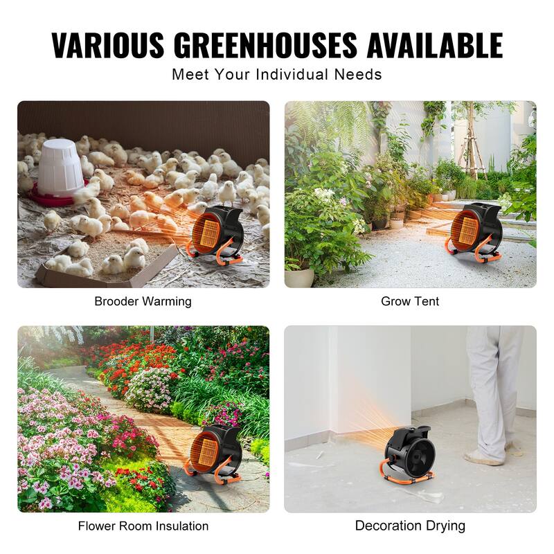 Greenhouse Heater with Overheat Protection for Green House, Flower Room, Workplace - 5100 BTU of heat