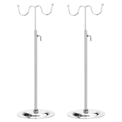 2x 16.1"-28.7" Purse Display Stand Adjustable Double Hook Handbag Rack