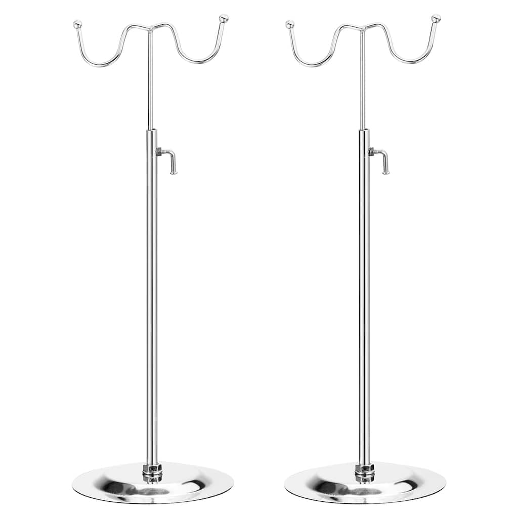 2x 16.1"-28.7" Purse Display Stand Adjustable Double Hook Handbag Rack
