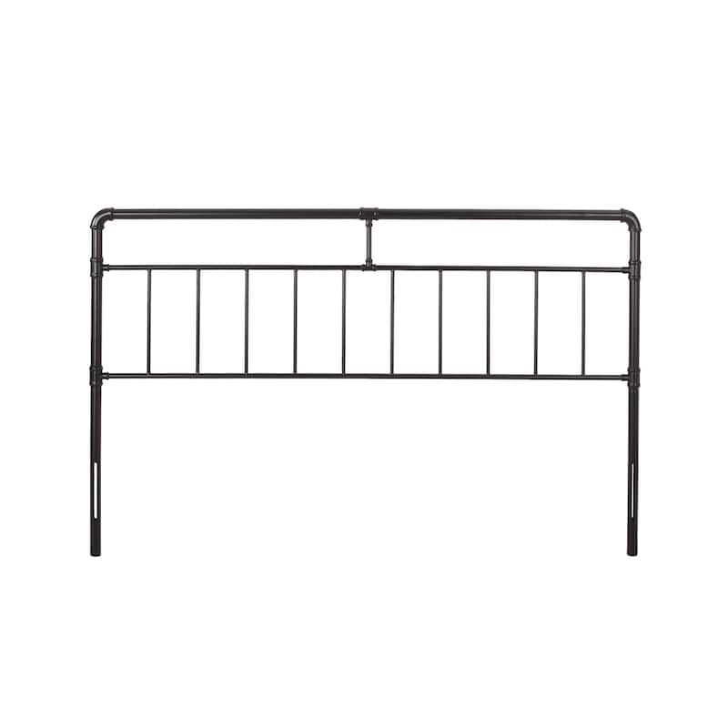 Roomfitters King Size Metal Headboard, Industrial Pipe Style Bed Headboard with Open Frame Design, Black