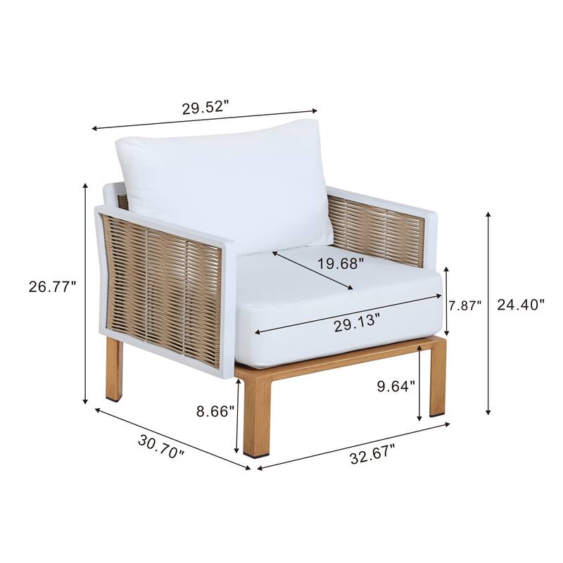 Manhattan Comfort Vine Modern 4-Piece Patio Conversation Set