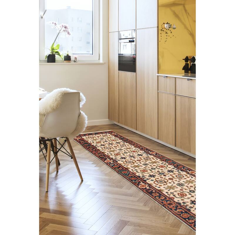 ECARPETGALLERY Hand-knotted Serapi Heritage Cream Wool Rug - 2'5 x 11'11