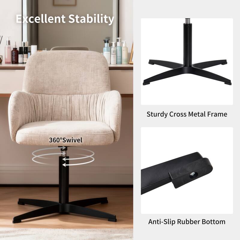 Modern 360° Swivel Upholstered Multi-Use Chair for Office or Dining