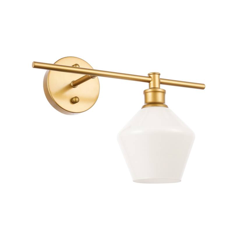 Gerald 1-Light Glass Right Wall sconce - 14.7/10.2 - 14.7/10.2