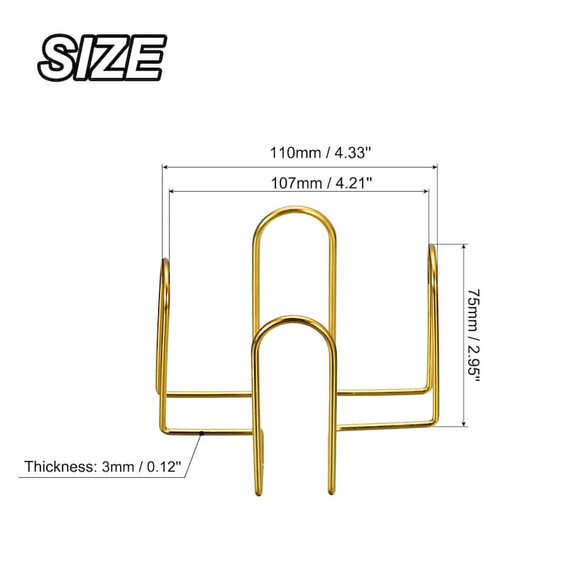 Coaster Holder, 2pcs 4" - for Both Round and Square, Holds 8 Coasters - 2.95" - Gold