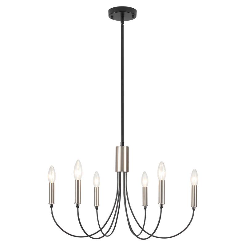 6-Light Modern Candlestick Hanging Linear Chandelier Lighting Island Chandelier for Kitchen Island