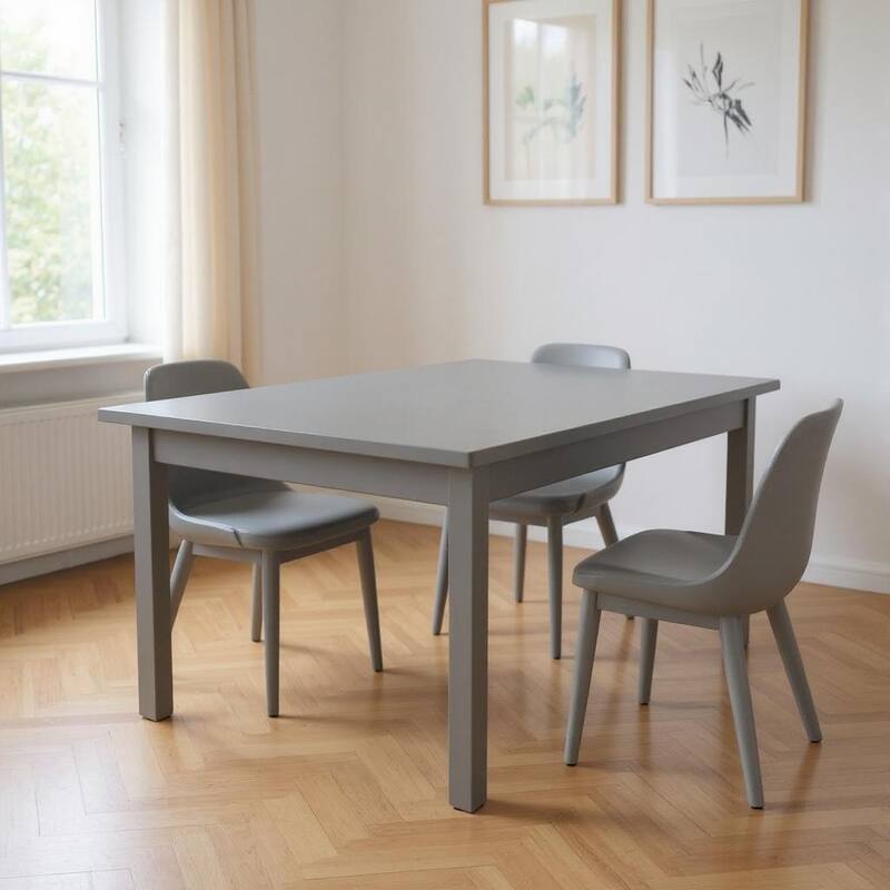 HomeRoots 48" Gray Solid Wood Dining Table - 48.00 in. x 30.00 in. x 27.00 in. - Gray - 48.00 in. x 30.00 in.  x 27.00 in.