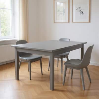 HomeRoots 48" Gray Solid Wood Dining Table - 48.00 in. x 30.00 in. x 27.00 in.