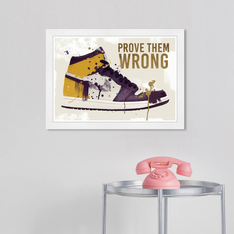 Wynwood Studio Prints Sports and Teams Great Things Sneaker Yellow and Modern & Contemporary Wall Art Canvas Print - White