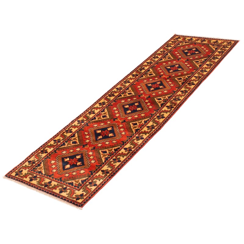 ECARPETGALLERY Hand-knotted Kargahi Copper Wool Rug - 2'8 x 9'7