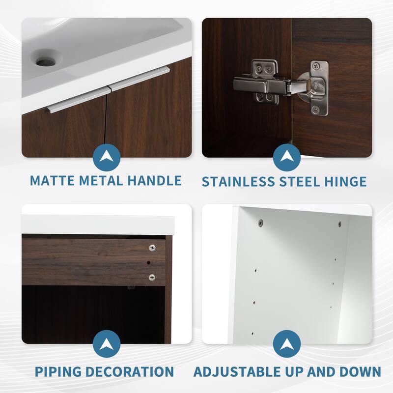 ARTCHIRLY 24/36/48/60/72/84 Inch Bathroom Vanity with Sink, Floating Bathroom Vanity with Soft Close Door and Shelf