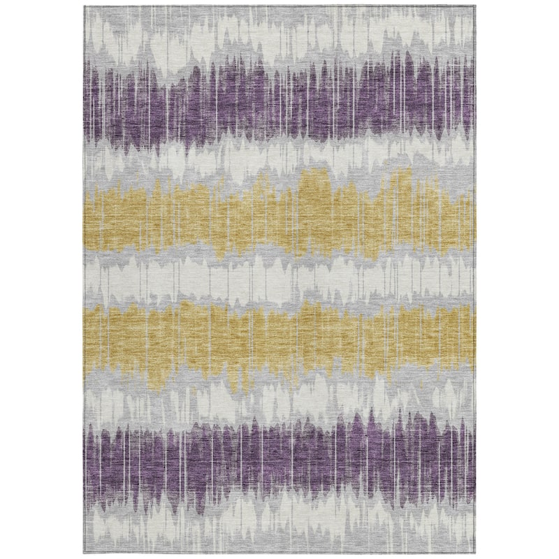 HomeRoots Striped Transitional Rectangle Outdoor Rug