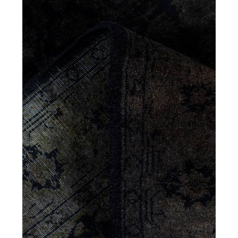 Overdyed One-of-a-Kind Hand-Knotted Area Rug - Black - 2' 8" x 12' 2"