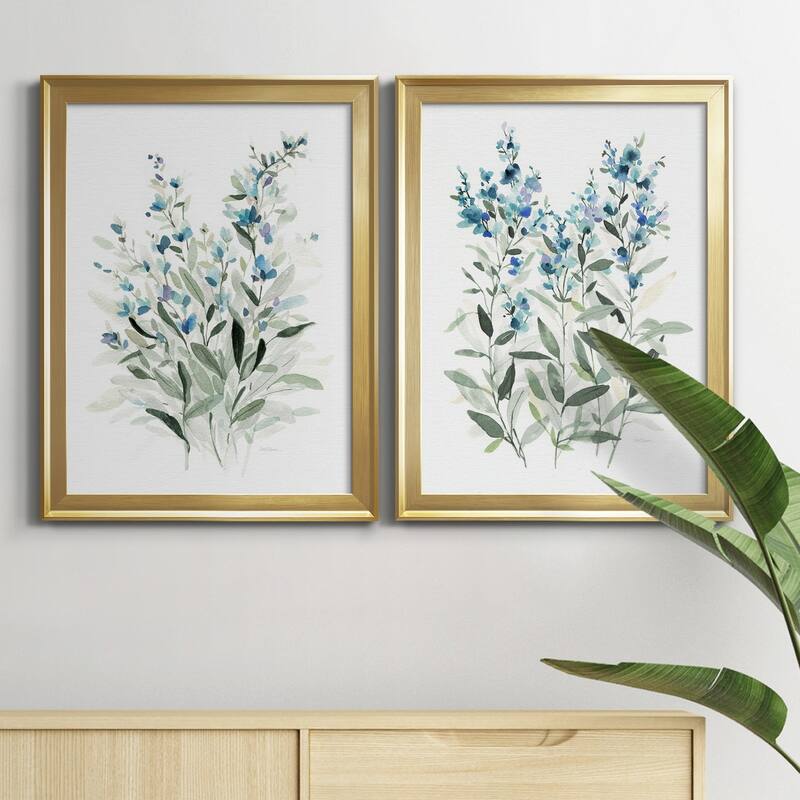 Delicate Blue Botanical I Premium Framed Print - Ready to Hang - Multi-Color